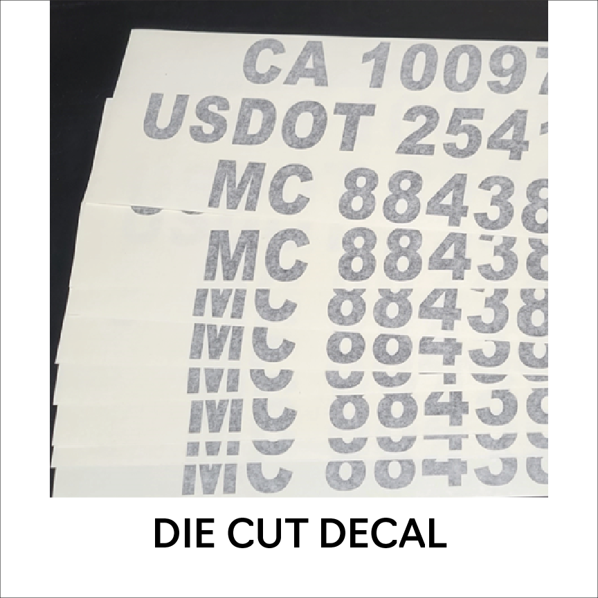 USDOT / CA / MC / KYU Decals - 1 Pair - One Line