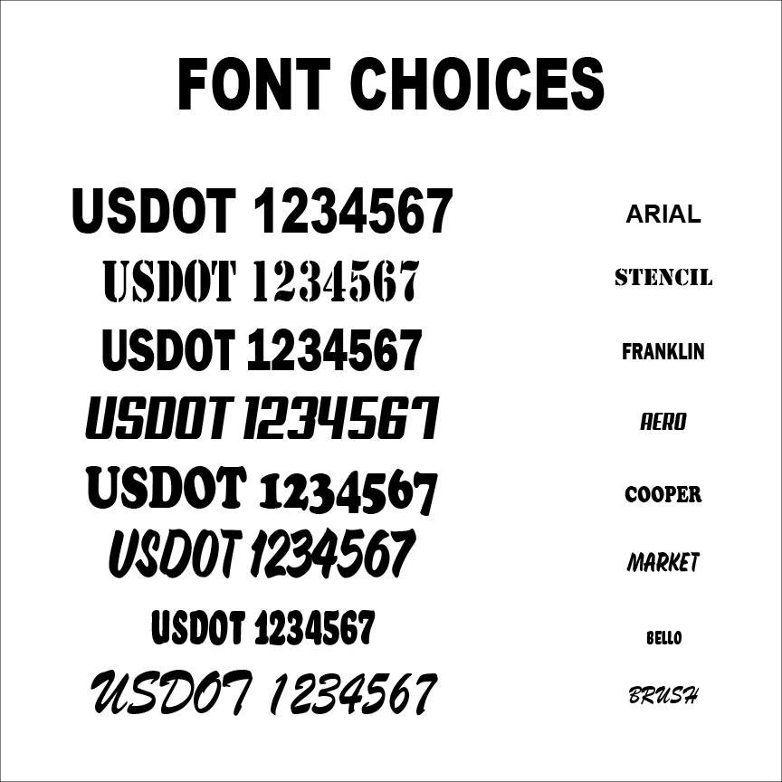 Custom DOT Decal - 3 Lines - Die Cut or One Piece