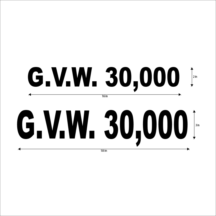 GVW Decal - 1 Pair
